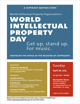World Intellectual Property Day, Get up, stand up. For music.